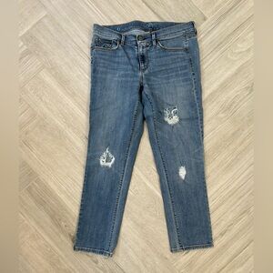 Loft Modern Crop Distressed Jeans Size 6
